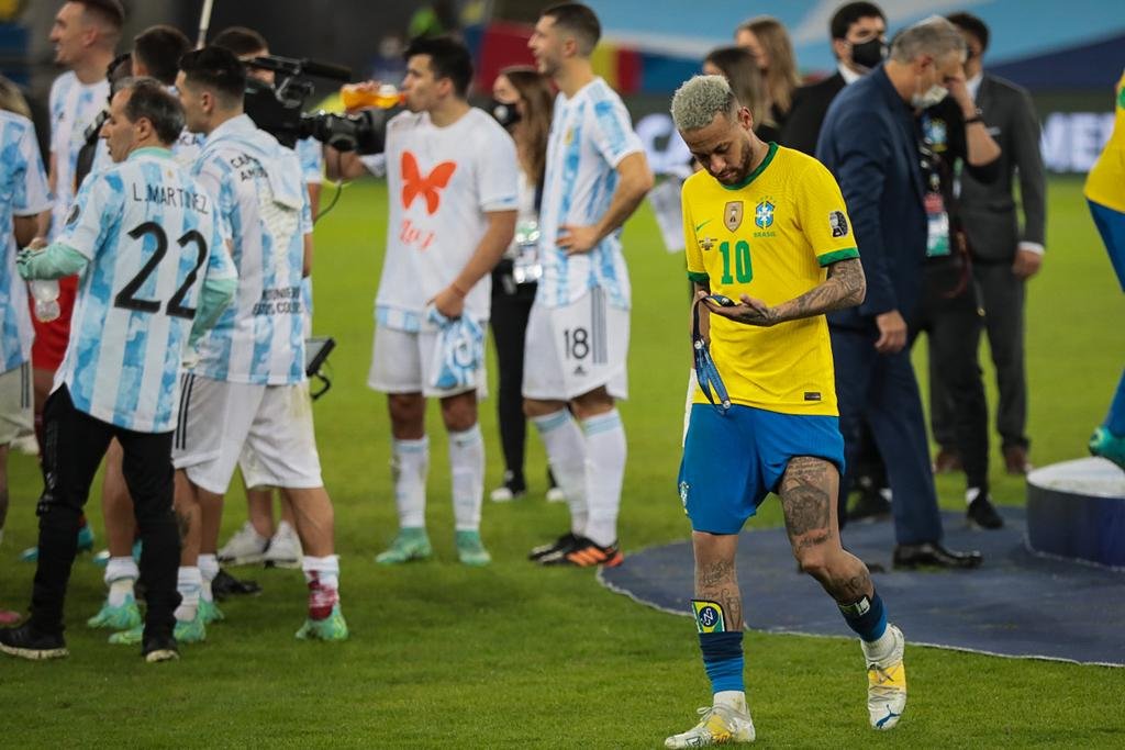Neymar durante Argentina x Brasil, válido pela final da Copa América 2021 no Estádio Maracanã, no Rio de Janeiro 6
