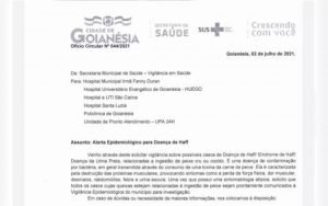Ofício da Secretaria Municipal de Secretaria de Goianésia (GO) sobre doença da urina preta
