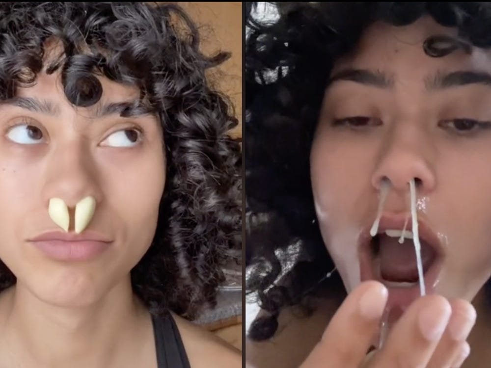 Trend TikTok alho no nariz