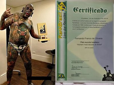 Homem mais tatuado do Brasil