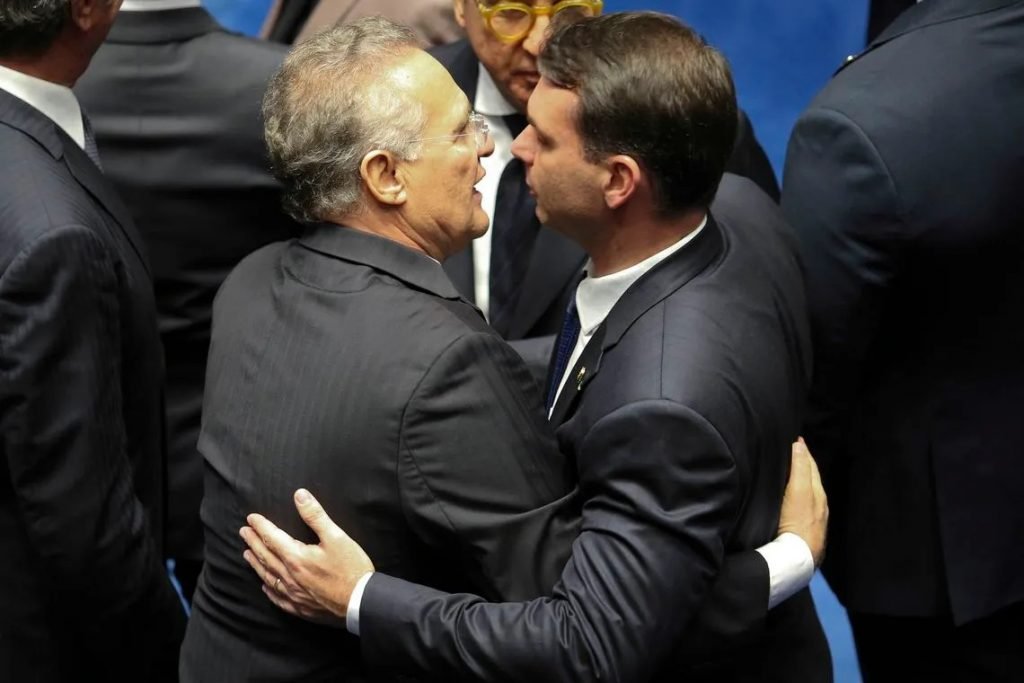 Flávio Bolsonaro e Renan Calheiros