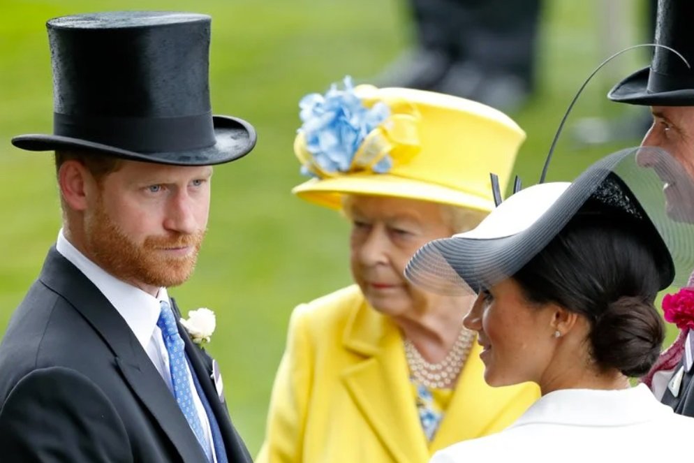 Príncipe Harry, Meghan Markle e rainha Elizabeth II
