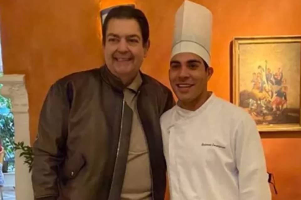 Faustão e chef de restaurante em SP