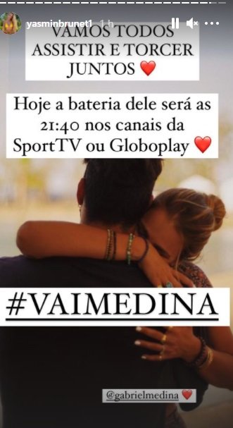 Gabriel Medina e Yasmin Brunet são casados