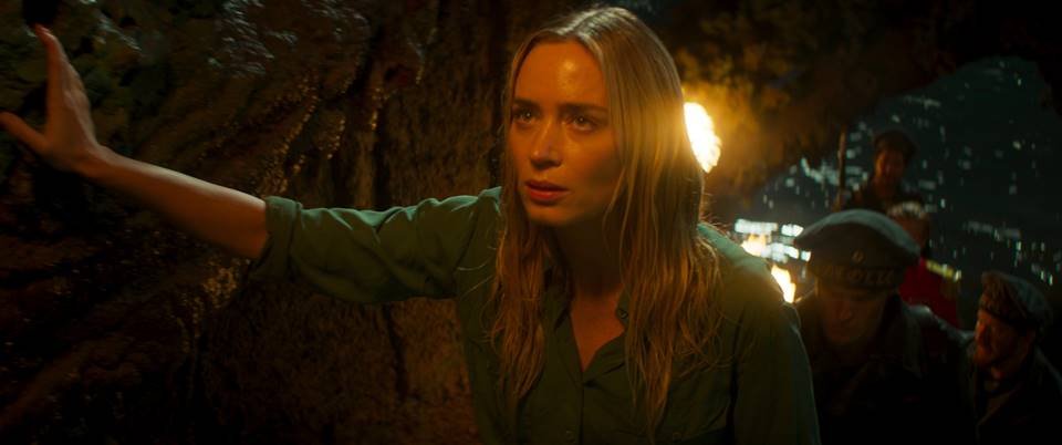 (L-R): Emily Blunt as Lily Houghton, Dwayne Johnson as Frank Wolff and Jack Whitehall as MacGregor Houghton in Disney’s JUNGLE CRUISE. Photo courtesy of Disney. © 2021 Disney Enterprises, Inc. All Rights Reserved.