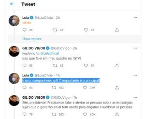 Gil do Vigor e Lula no Twitter