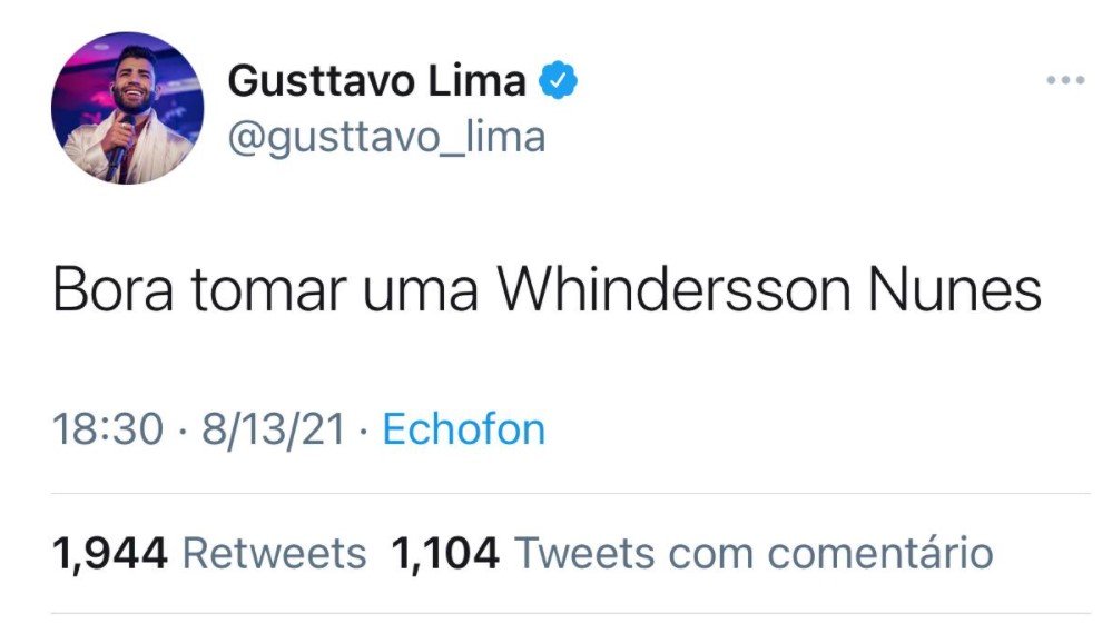 Gusttavo Lima tweet