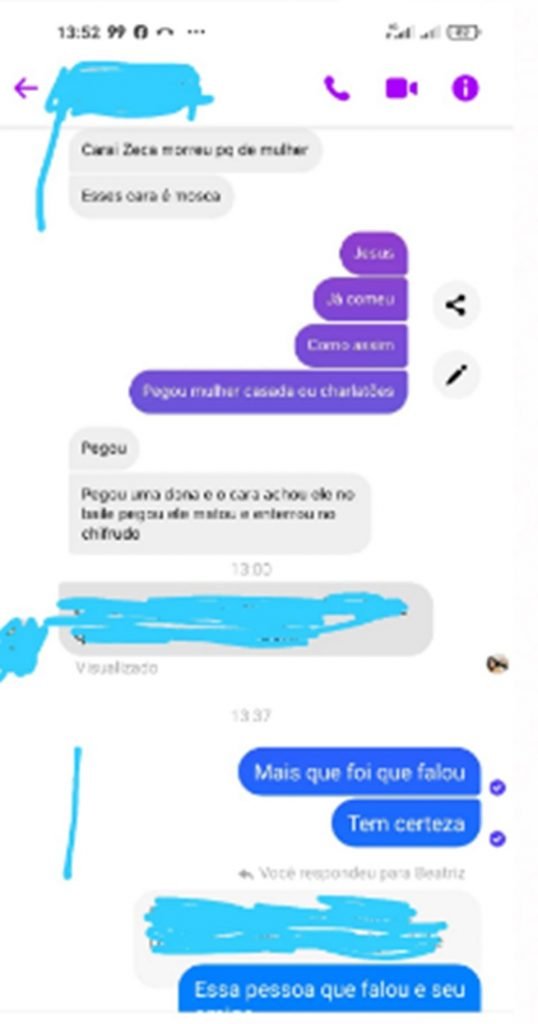 conversa no Facebook