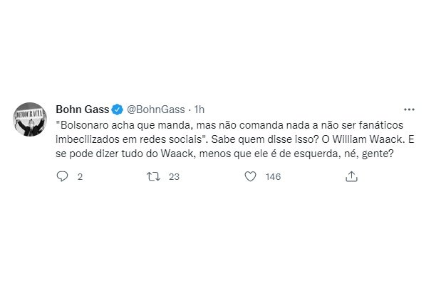 Bohn Gass no Twitter Waack