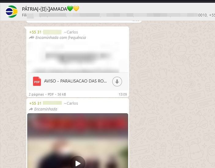 grupo bolsonarista whatsapp convoca para 7/9