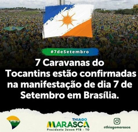 Confirmação das caravanas em Tocantins