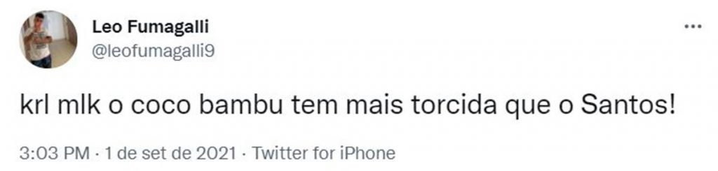 Tuíte sobre Coco Bambu