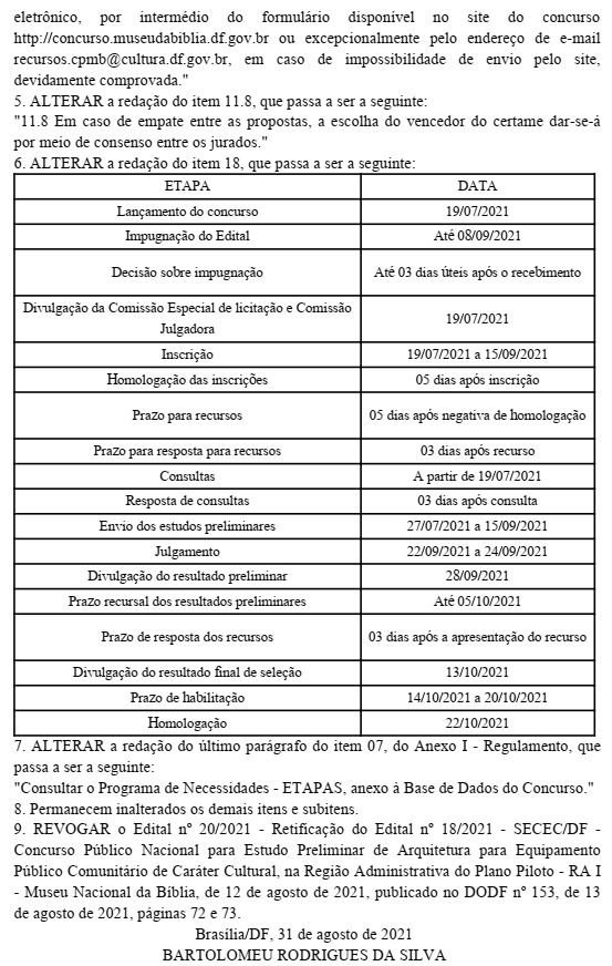 Publicação no DODF