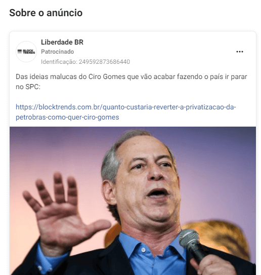 Ciro Gomes processar p gina que patrocinou post com cr ticas a