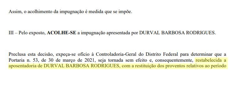 Cassação da aposentadoria de Durval Barbosa