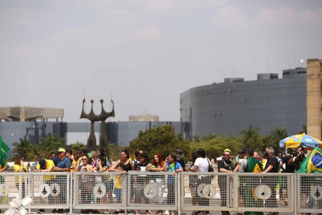 Movimentação de bolsonaristas na Esplanada dos Ministérios. A via está fechada para as manifestações de 7 de setembro