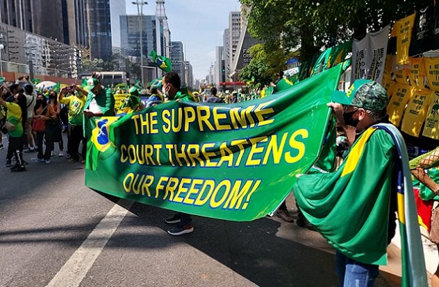 Bolsonaristas promoveram ataques ao STF em protesto em SP