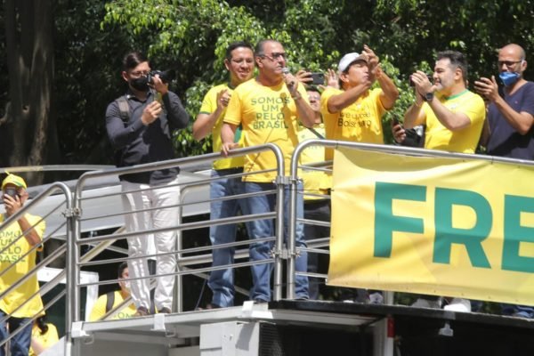 Apoiadores do presidente Jair Bolsonaro (Sem Partido), durante manifestação contra o STF na Avenida Paulista, região central de São Paulo, neste domingo 7 de Setembro 7