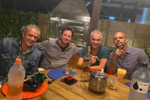 Elsinho Mouco (à esquerda na foto) e Fabio Wajngarten com Felipe Melo