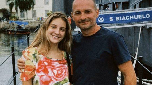 Maria Alice Morett com o pai, o empresário Leonardo de Andrade, que estava desaparecido em Angra dos Reis