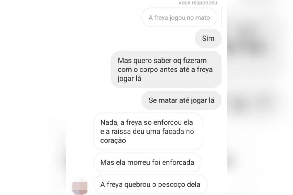 mensagens indicam participação de quarta pessoa na morte de ariane bárbara em goiânia