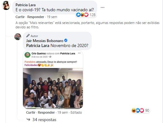 Bolsonaro bate boca com internauta no facebook