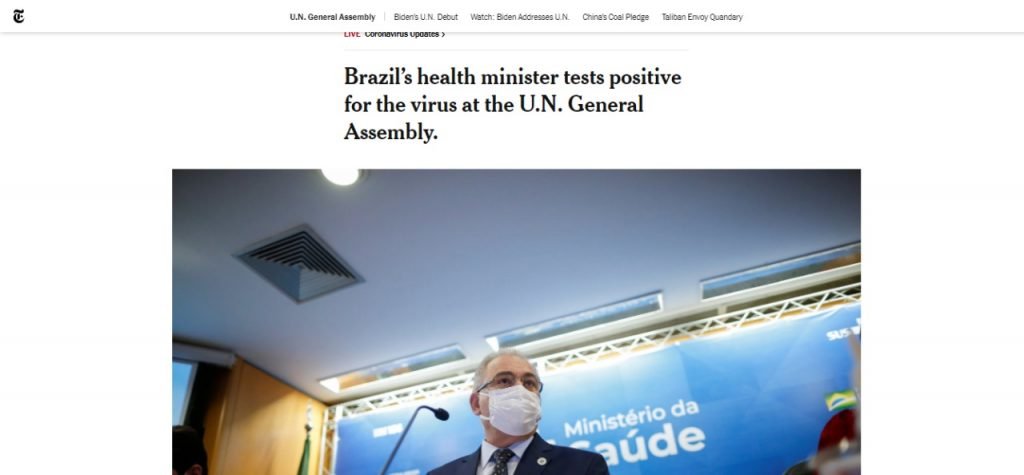Imprensa internacional repercute teste positivo do ministro da Saúde, Marcelo Queiroga, para a Covid-19