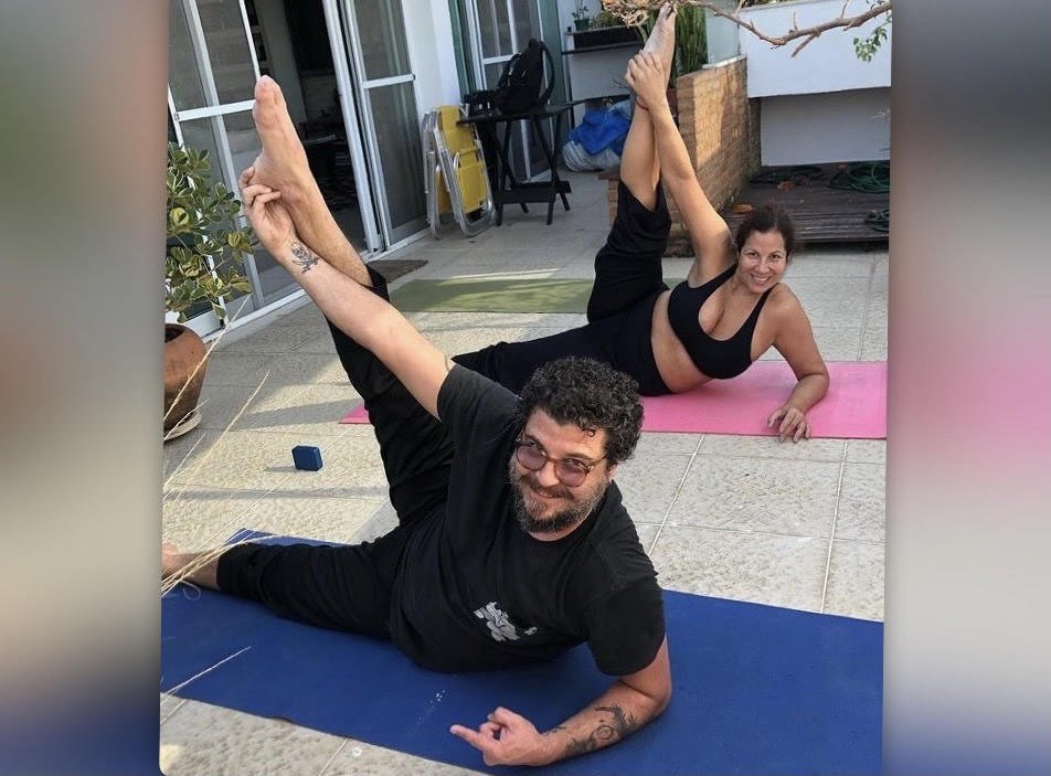 A atriz Carla Daniel com o namorado, o empresário e músico Sérgio José Coutinho Stamile