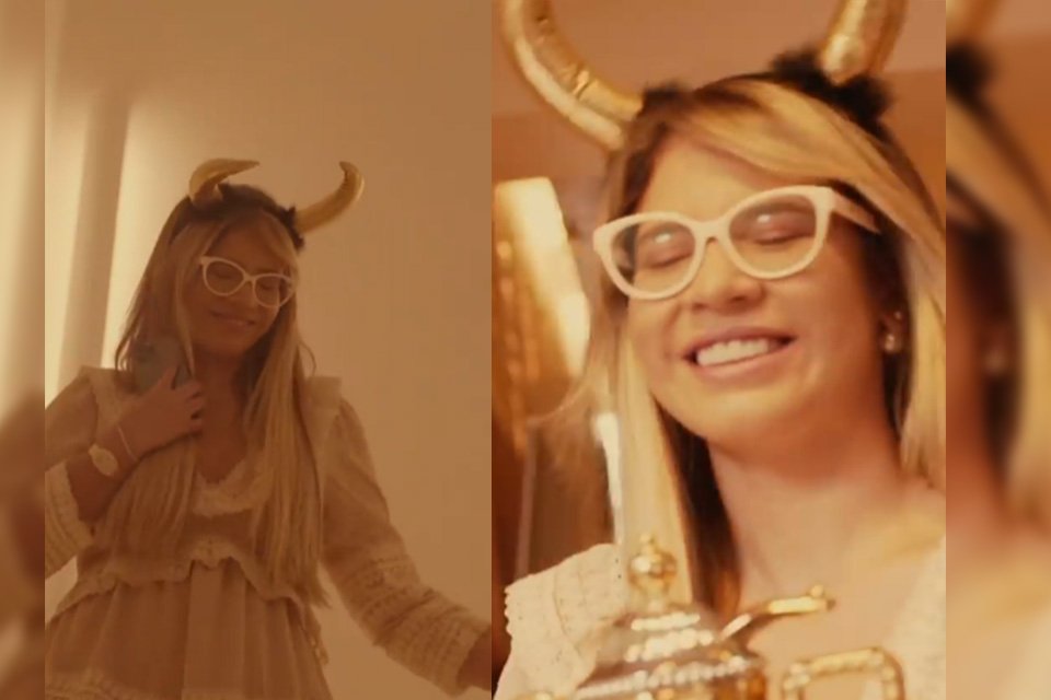Marília Mendonça de chifres em clipe