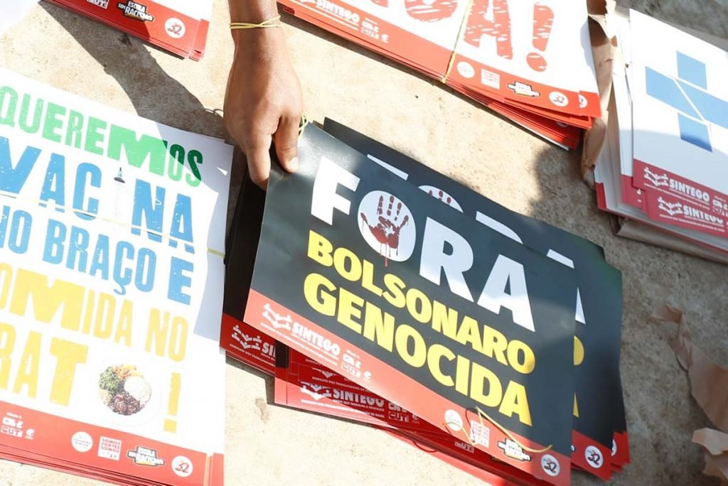 Protesto contra o governo Bolsonaro na Praça do Trabalhadores em Goiânia 1