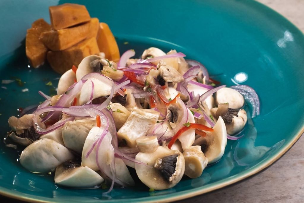 Ceviche de cogumelos do Miguel Ojeda