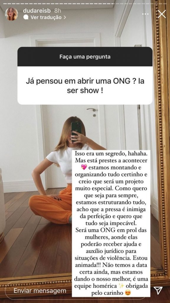 Duda Reis vai abrir ONG