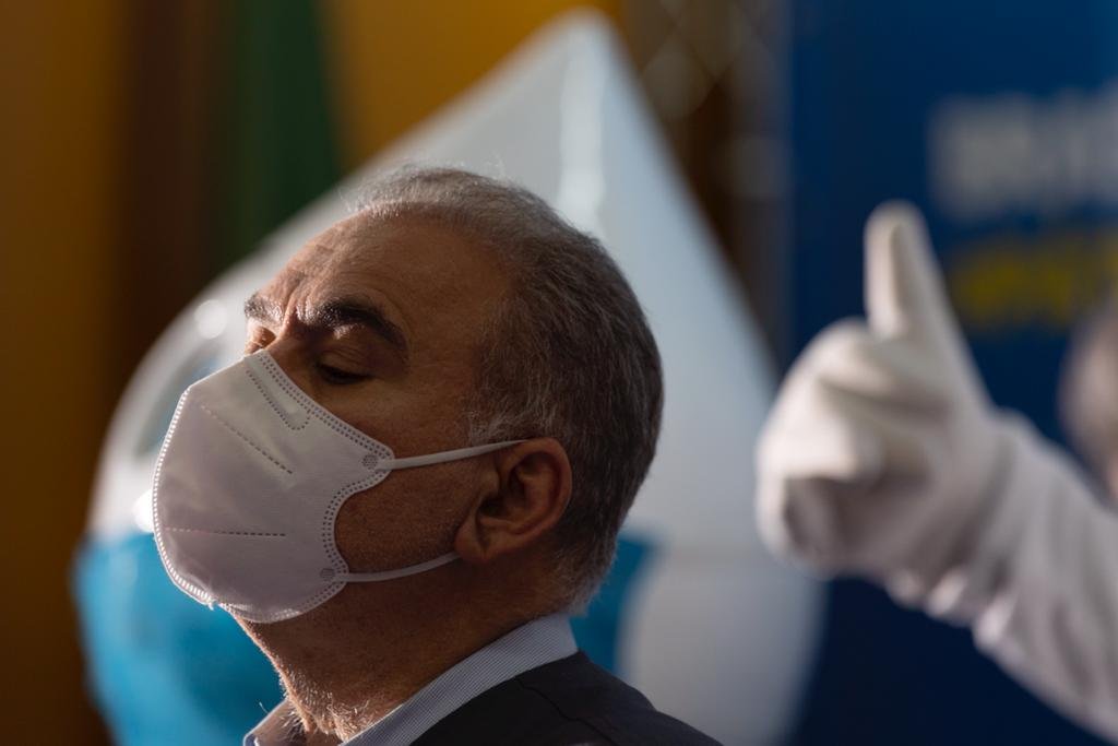 ministro da Saúde, Marcelo Queiroga, me coletiva de imprensa de apresentação do cronograma de vacinação da Covid-19 para 2022