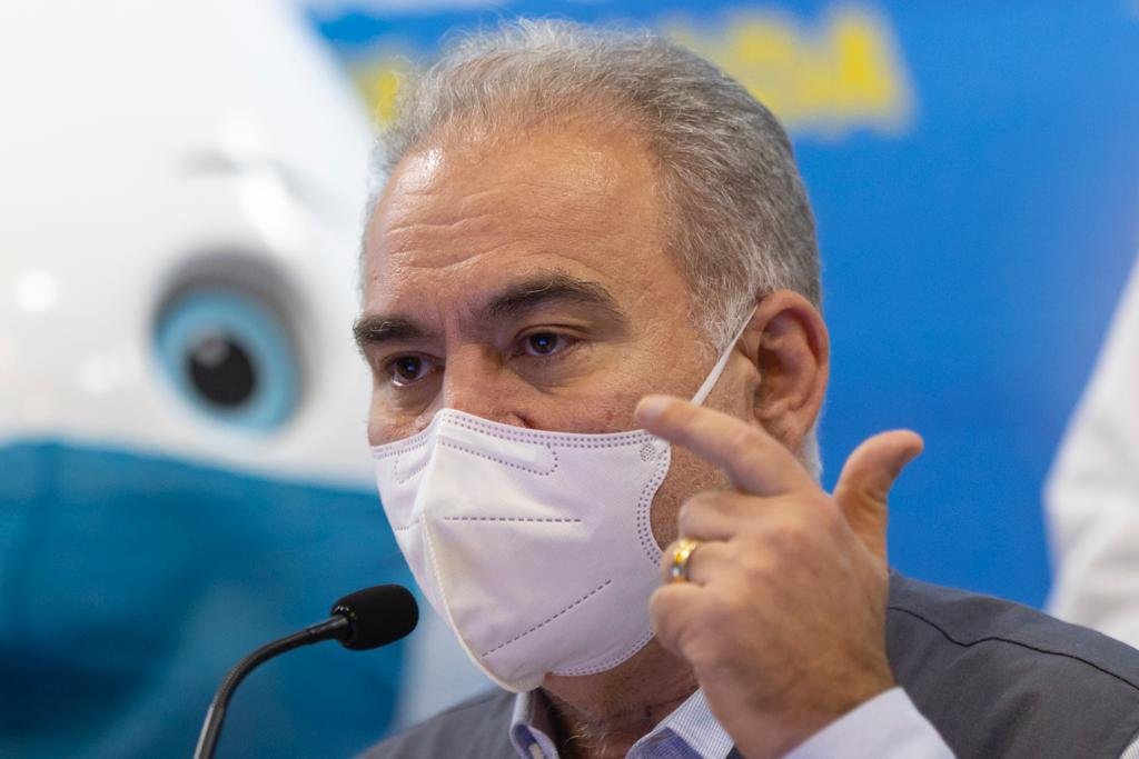 ministro da Saúde, Marcelo Queiroga, me coletiva de imprensa de apresentação do cronograma de vacinação da Covid-19 para 2022