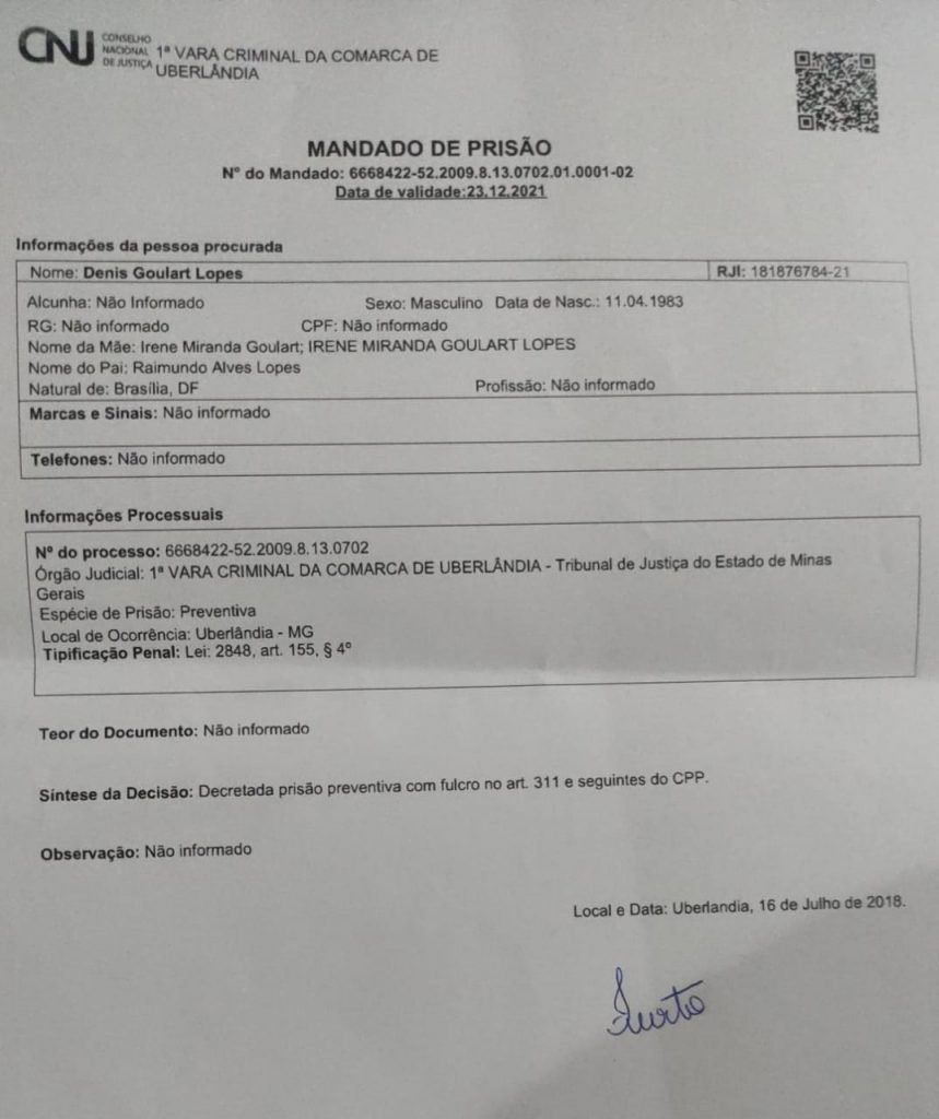 Mandado de prisão