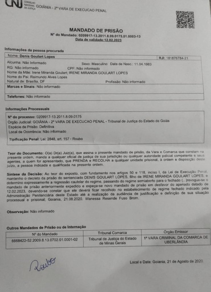 Mandado de prisão
