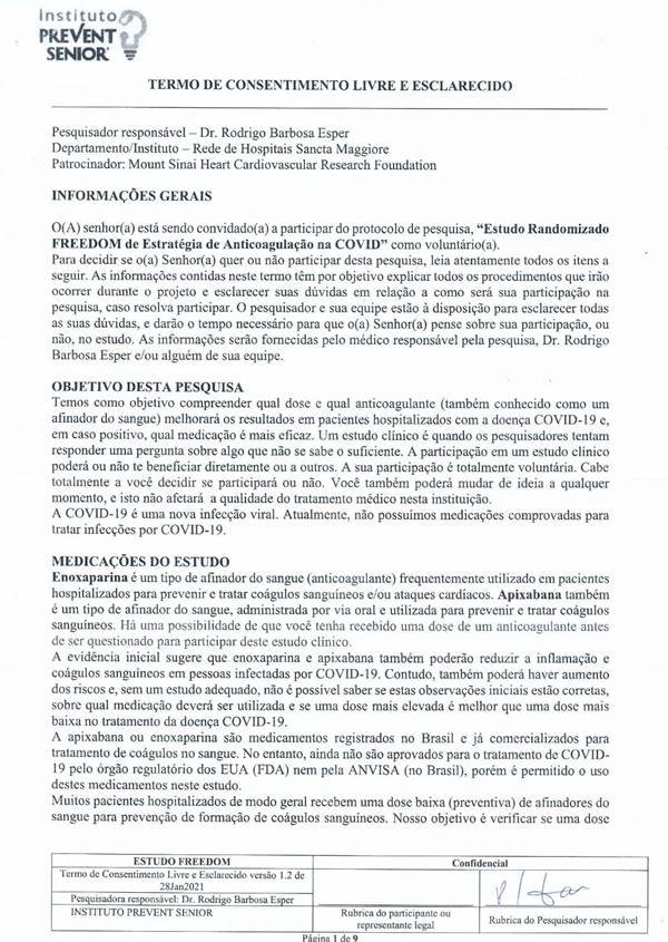 Termo Prevent Senior