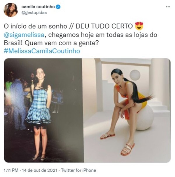 Camila Coutinho no twitter