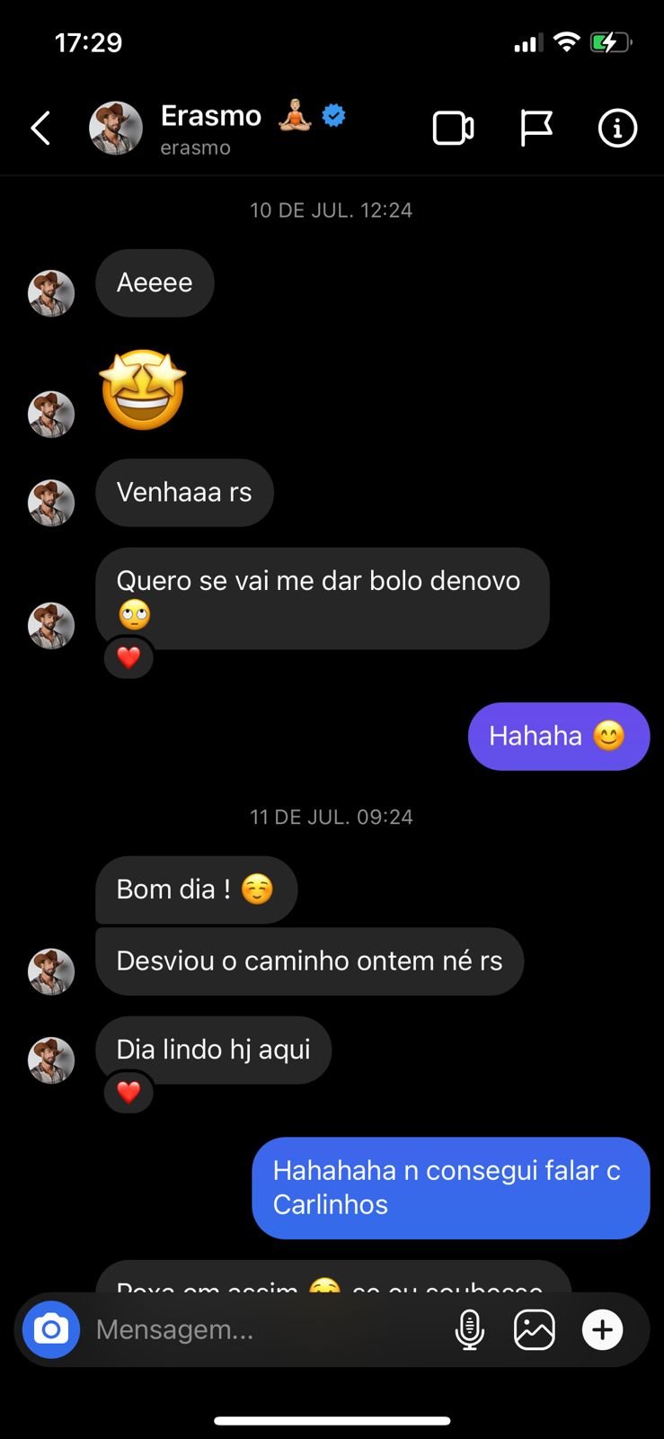Equipe de Marina expõe prints de Erasmo dando em cima da influencer | Metrópoles Equipe de Marina expõe prints de Erasmo dando em cima da influencer | Metrópoles