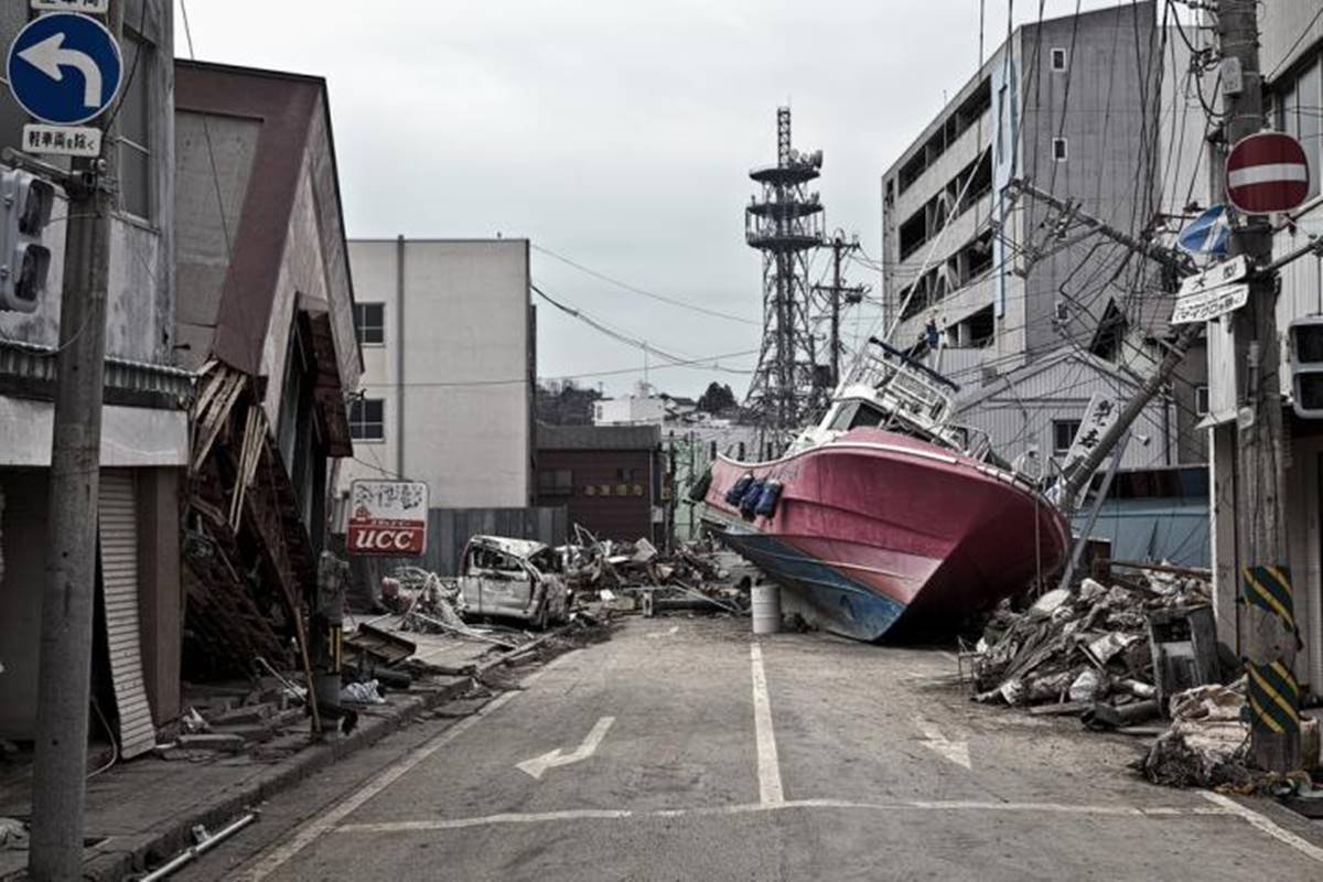 Área devastada em Fukushima