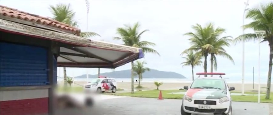 Corpo estava próximo de um quiosque da orla no bairro Itararé, em São Vicente, no litoral de São Paulo