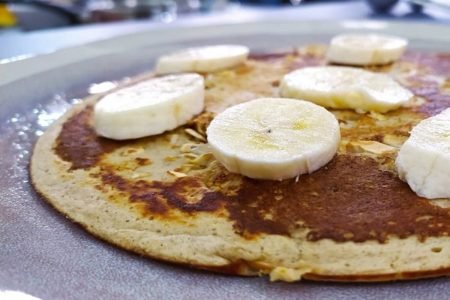 Panqueca de whey protein no Marcos Mion