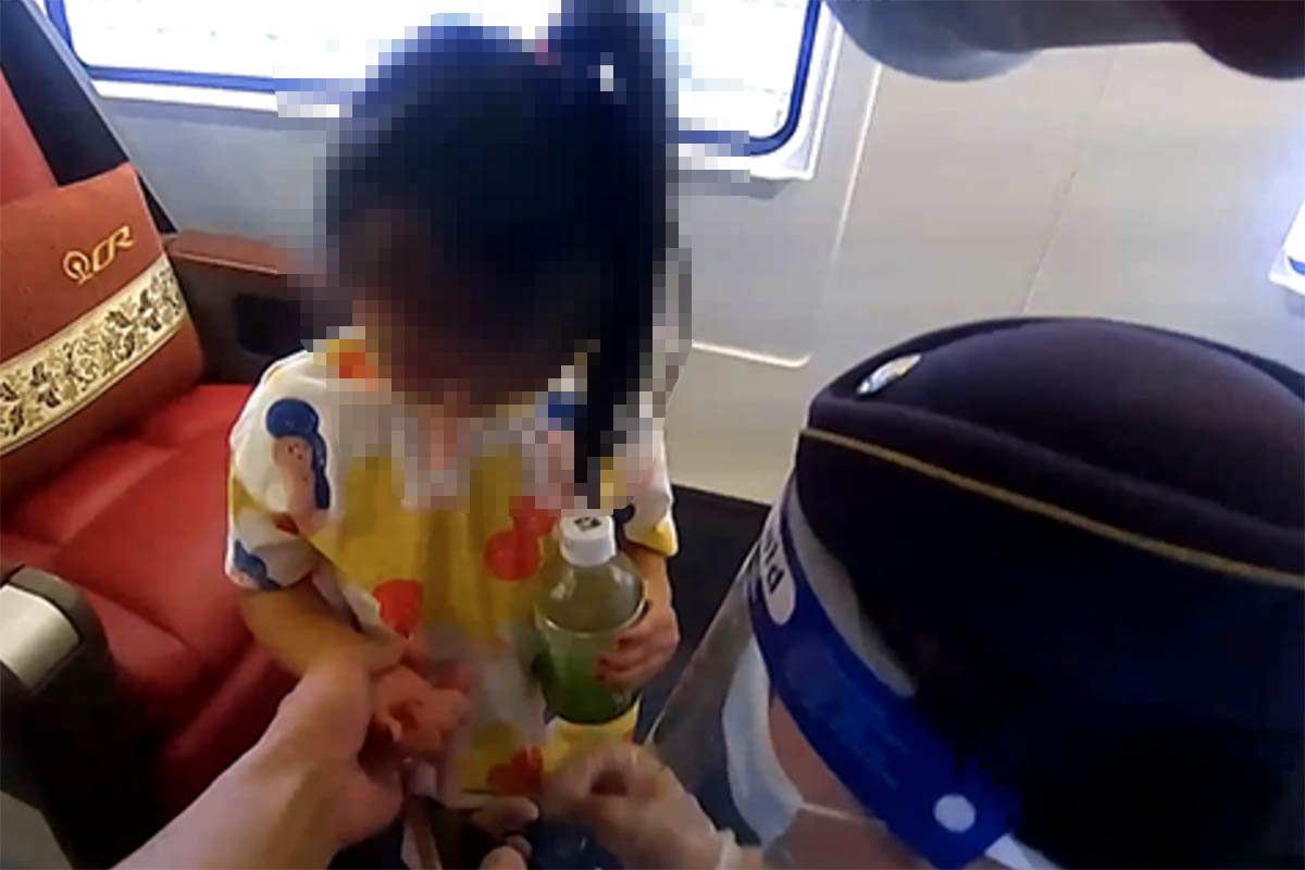 criança de 3 anos cai em vão entre trem e plataforma na China
