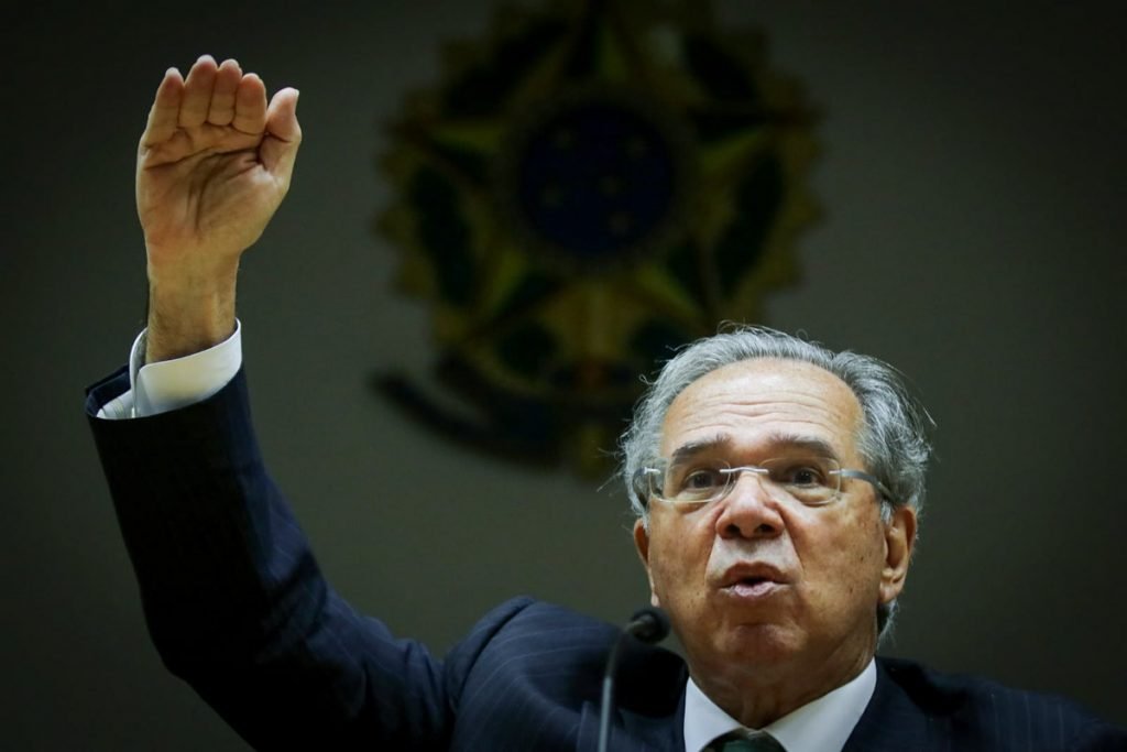 Paulo Guedes em coletiva de imprensa
