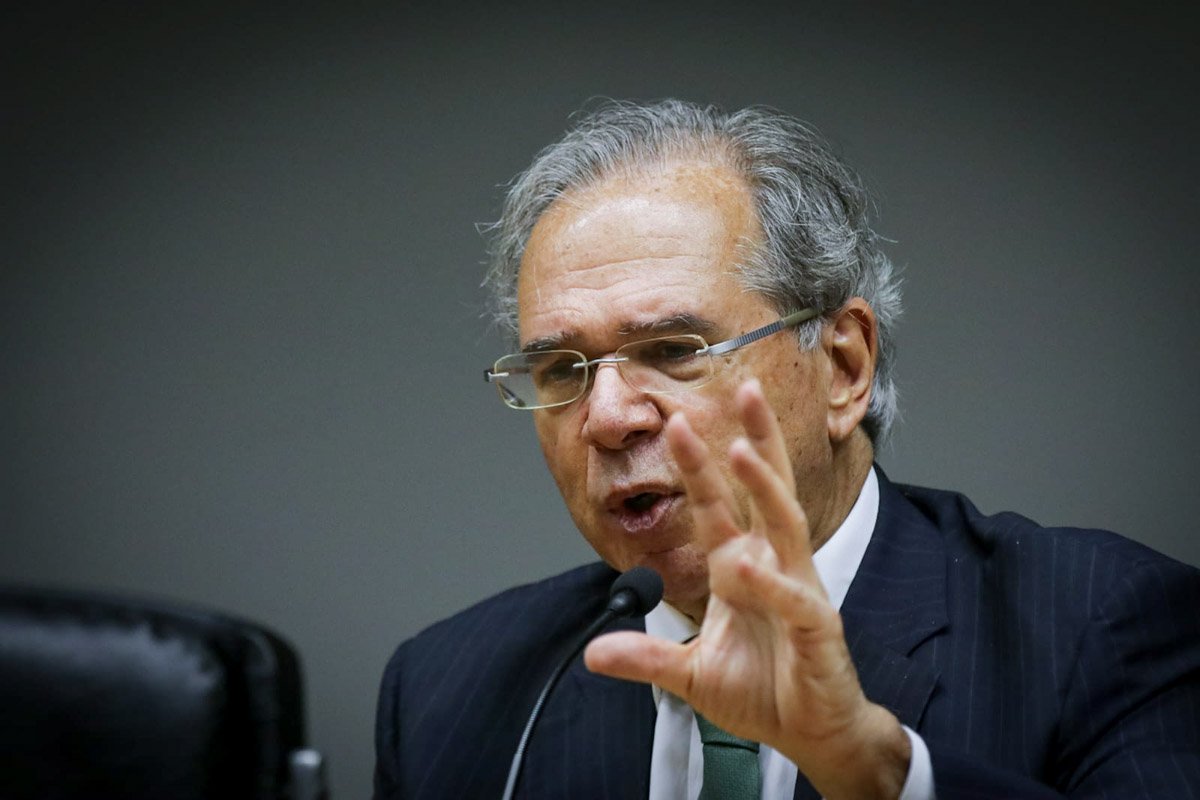 Paulo Guedes em coletiva de imprensa