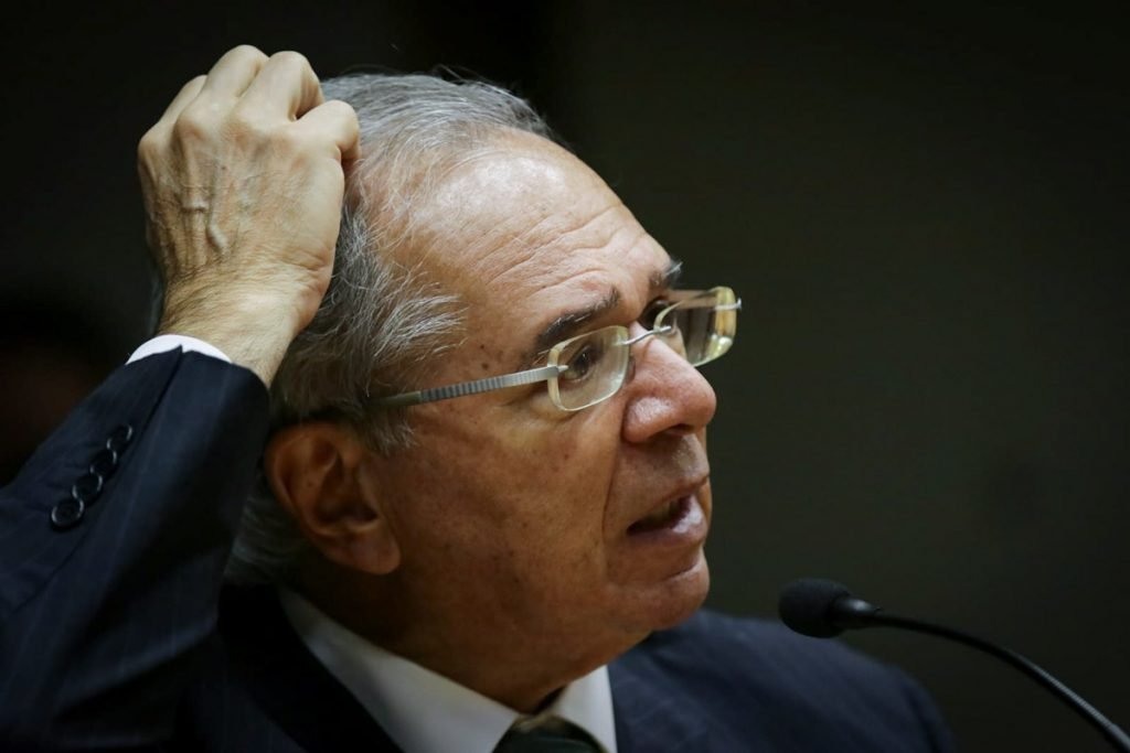 Paulo Guedes em coletiva de imprensa