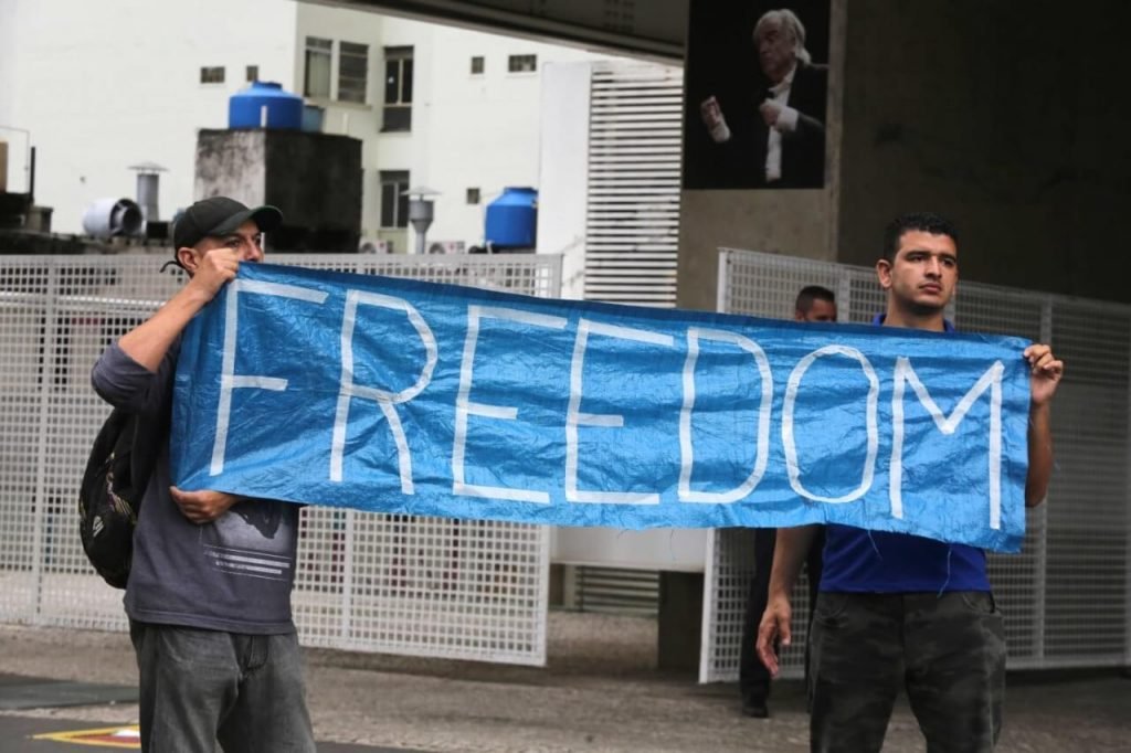 Protesto contra passaporte da vacina em SP