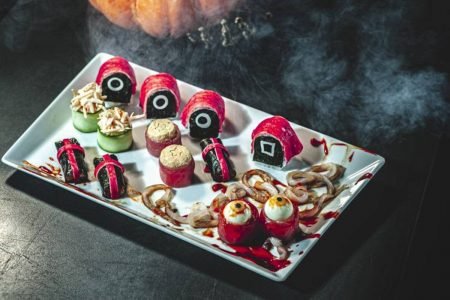 prato com sushis personalizados de Round 6
