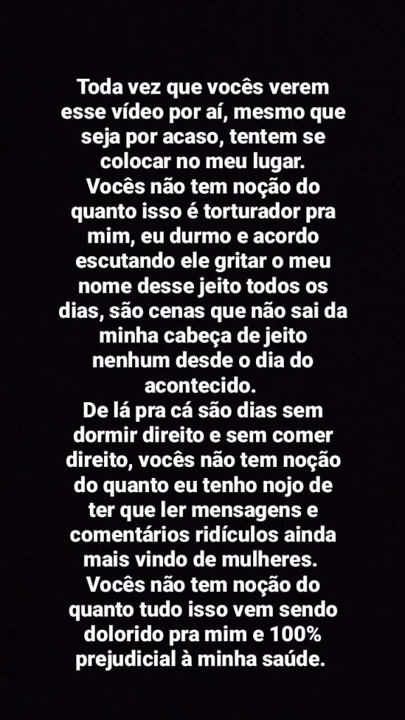 O desabafo de Julia Franhani