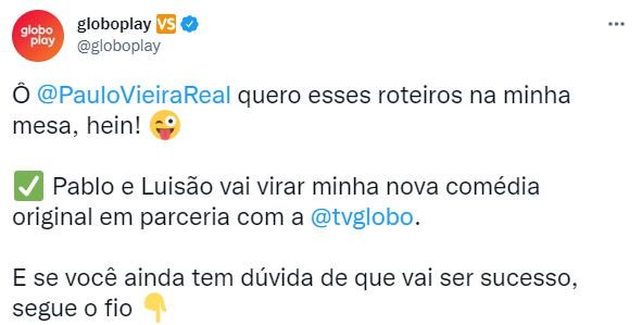 Globoplay anuncia produção de Pablo e Luisão